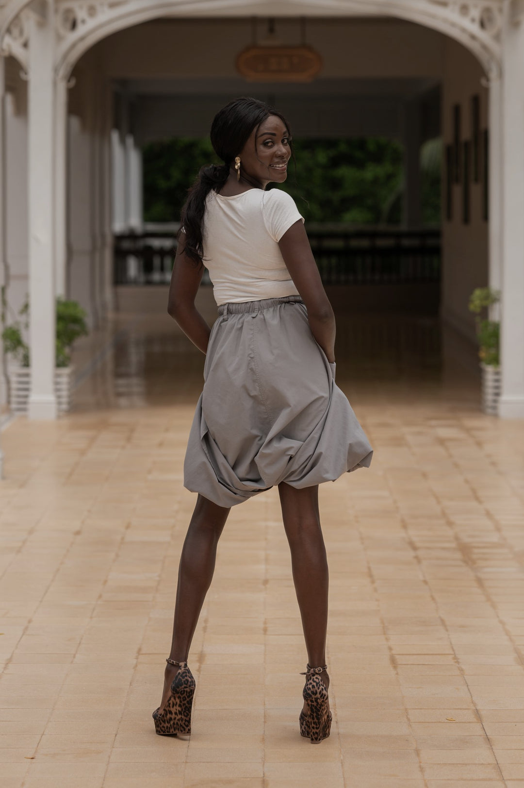 Macabi Slim Skirt Light Gray Macabi Skirts